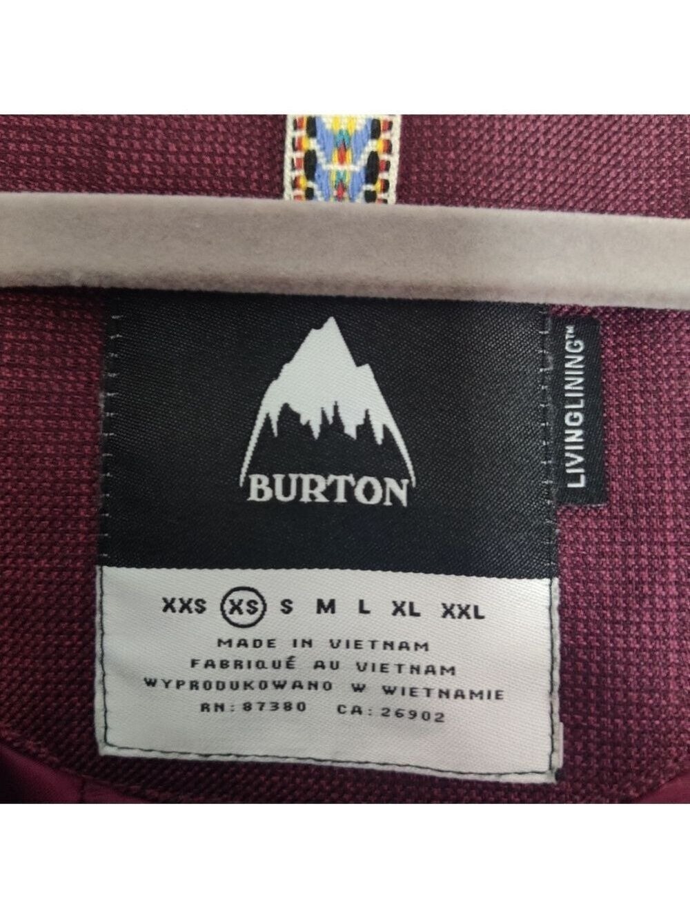 Burton Jet Set Maroon Snowboard Ski Jacket DRYRIDE ThermacoreEco Small 0401 - Picture 8 of 15